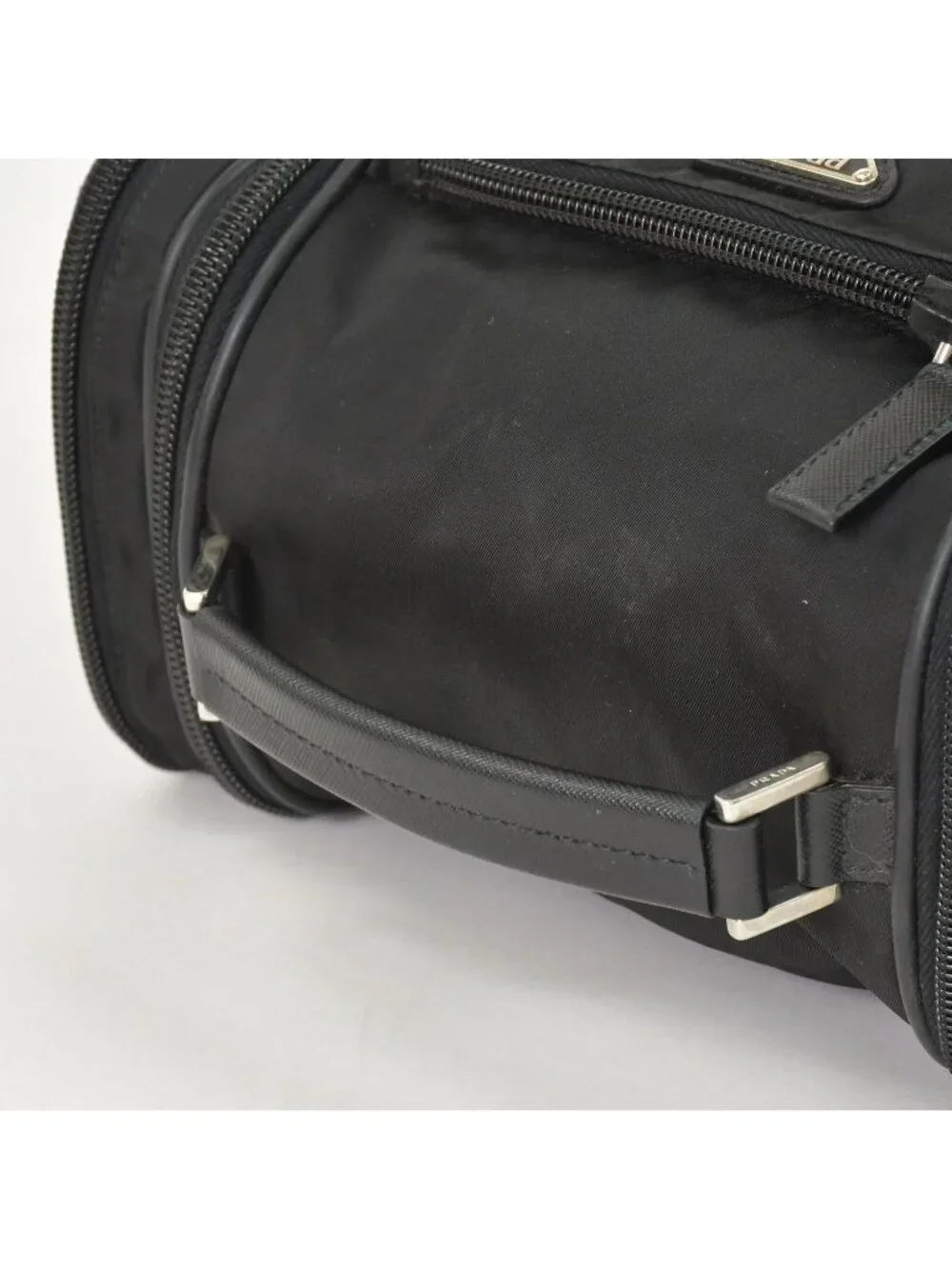 Prada Re-Nylon Travel Bag Carry on Pouch Nylon Saffiano Leather Triangle Logo